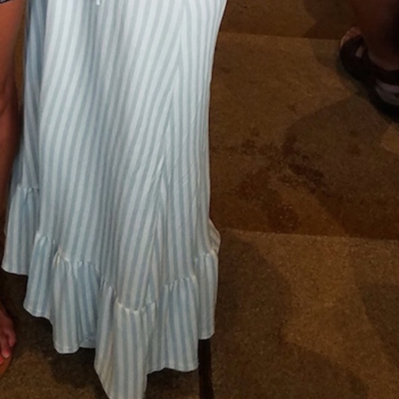 Light Blue & White Striped Maxi Dress - Picture 8 of 8